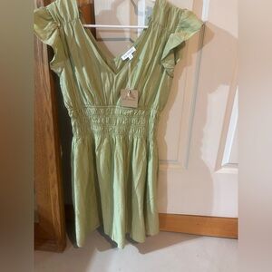 Blu Pepper Olive V-Neck Dress